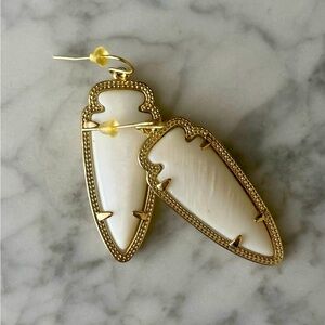Kendra Scott Gold & White drop earrings